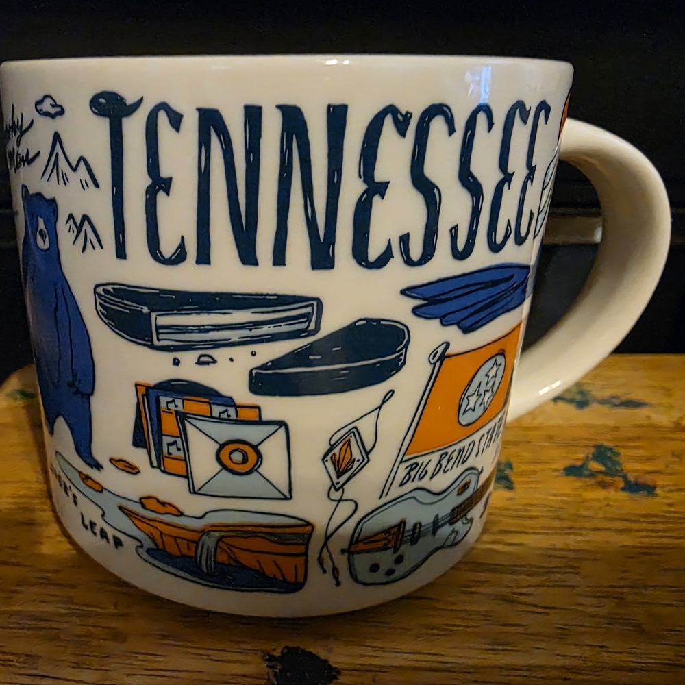 Starbucks Tennessee Mug - Blue and Orange Design